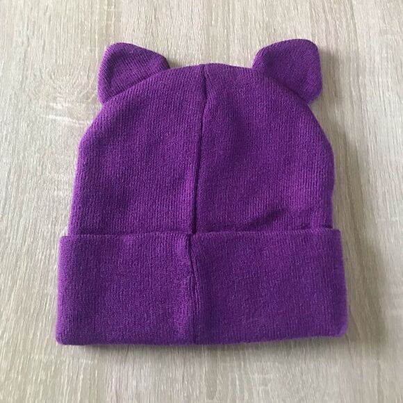 NWT … PUGS “Floral Earred” Purple Beanie Hat - Picture 2 of 3